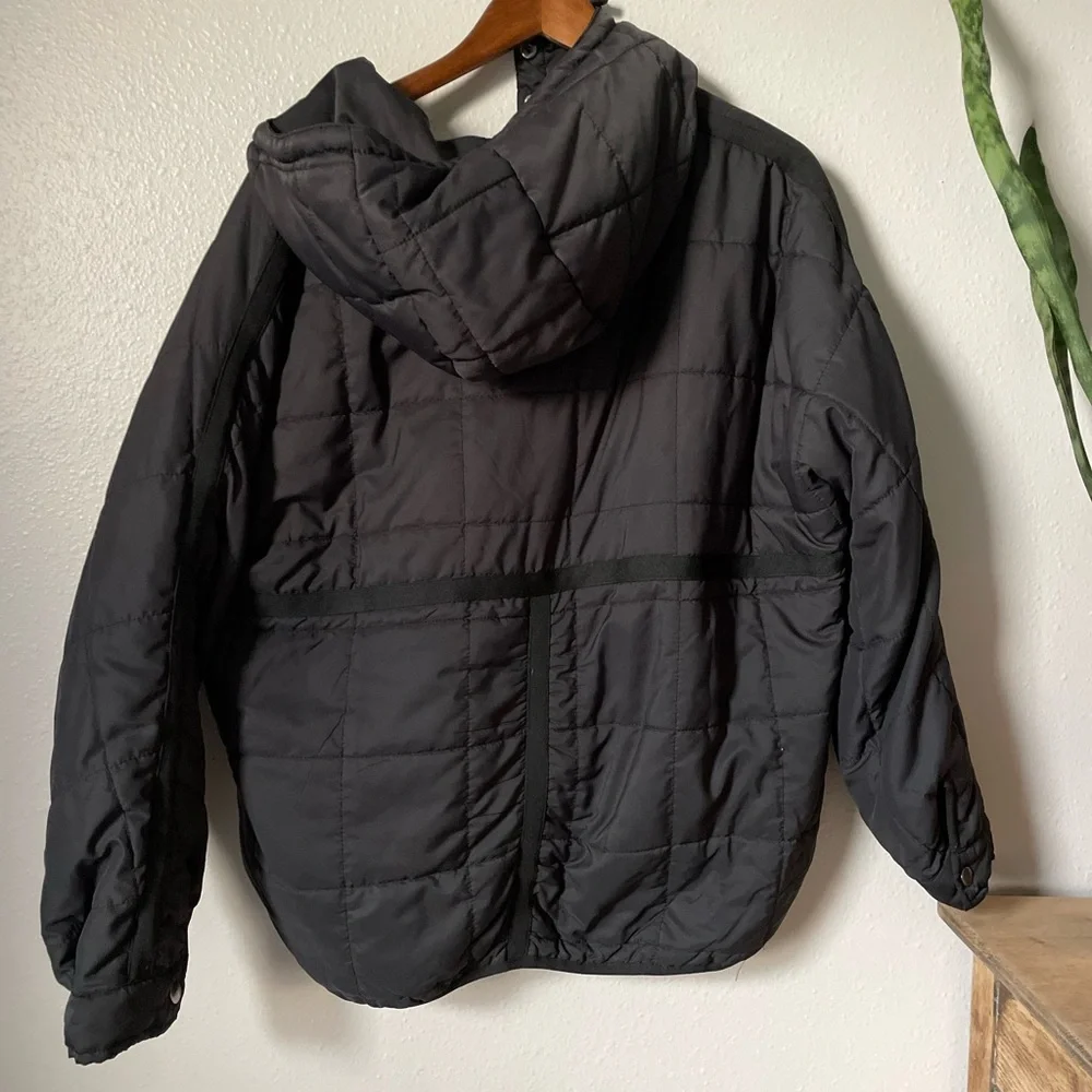 POL Oversized Hooded Quilted Puffer Pullover Small Black - Picture 5 of 7